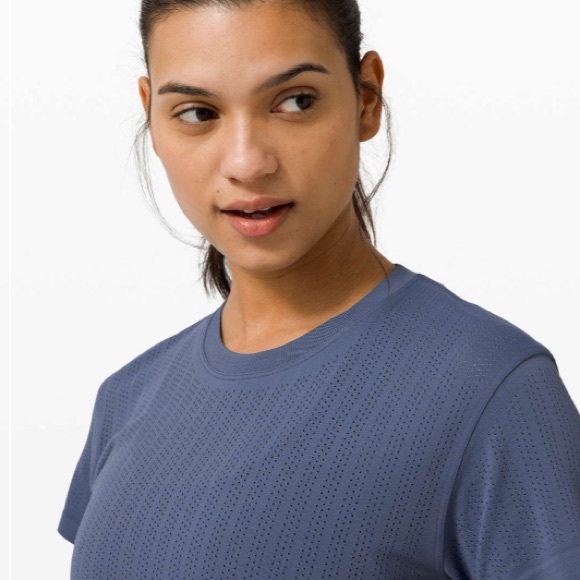 Lululemon Train to Be Short Sleeve
Ink Blue Perforated Crop Tee - Picture 3 of 7